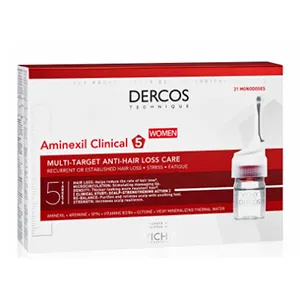 Dercos Aminexil Clinical 5 femei, 21 fiole, 2 x 6 ml, Vichy